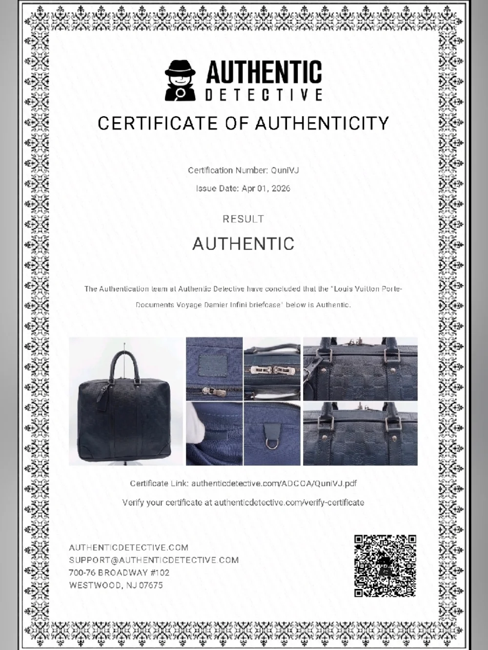 CG25 💟Louis Vuitton Damier Infini Porte-Documents Jour Cosmos